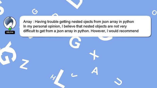 Array : Having trouble getting nested ojects from json array in python смотреть онлайн