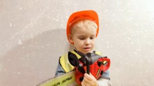 Детская бензопила saw I Обзор игрушки электропила Stihl I  Строительный набор для детей распаковка.