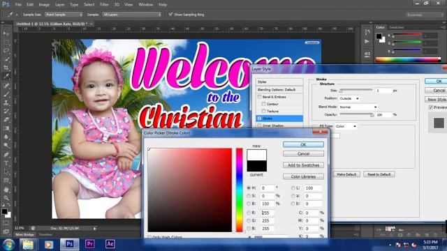 How to Make a Baptism/Christening Tarpaulin Design in all adobe photoshop смотреть онлайн