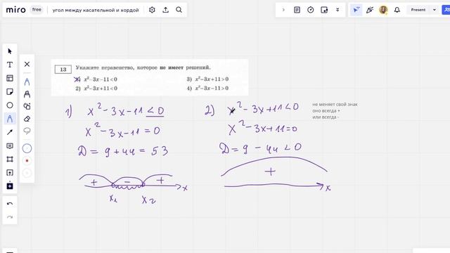 Номер 13| Неравенство, которое не имеет решений |Квадратные неравенства| ОГЭ математика | смотреть онлайн