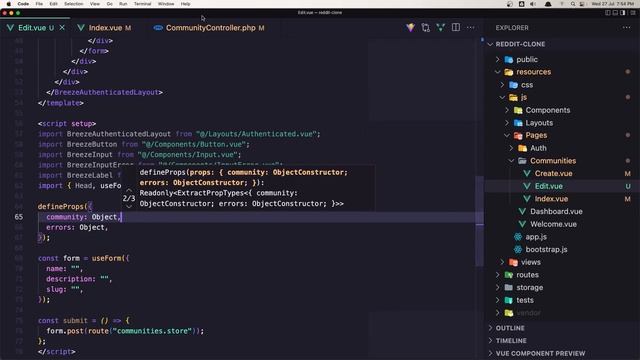 7 Update the Community - Full Stack Reddit Clone with Laravel InertiaJS смотреть онлайн