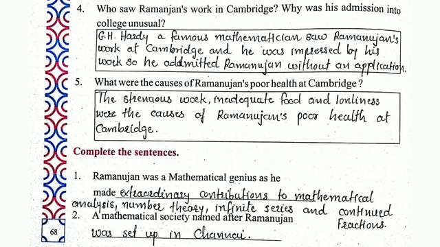 Class 5 English Chapter 8 | IMP Questions answers | Shrinivasa Ramanujan | for second terminal exam смотреть онлайн