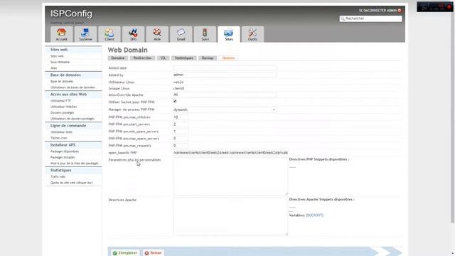 Comment modifier le php.ini dans ISPConfig 3 ? смотреть онлайн