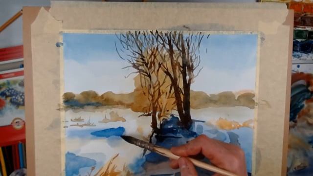 Акварель и акварельные карандаши. Видео МК . Урок смотреть онлайн