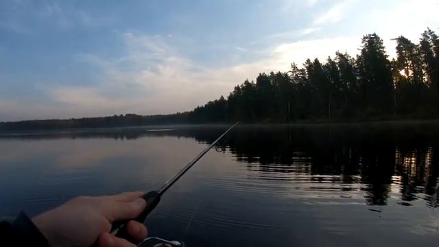 Ловля Щуки на лесном озере с лодки... Осенний утренний выход) Ловля щуки осенью в Ленинградской обл смотреть онлайн