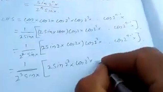 Prove that: CosA.Cos2A.Cos2²A.Cos2³A...........Cos2⁽ⁿ⁻¹⁾A=Sin2ⁿA/2ⁿSinA.. смотреть онлайн