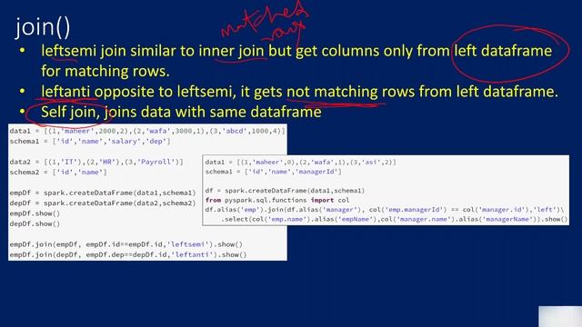30. join() function in PySpark Continuation | Left semi, Left anti & self join | Azure Databricks смотреть онлайн