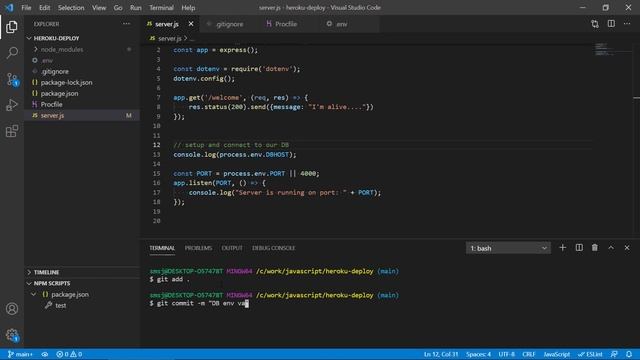 Deploying ExpressJS app to Heroku - Setting env variables смотреть онлайн