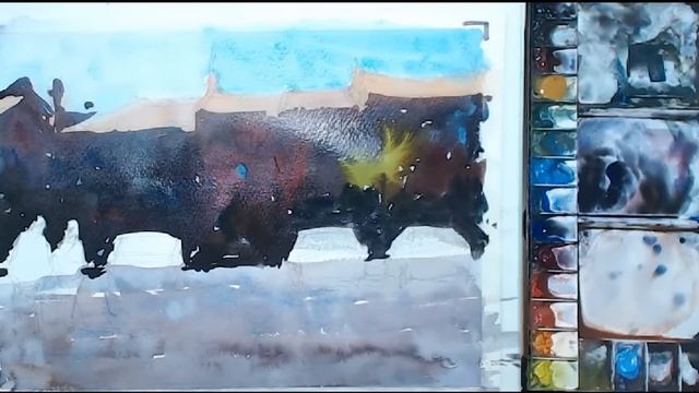 Watercolour Demonstration By Tim Wilmot - How To Paint A French Town Scene With Cars #4