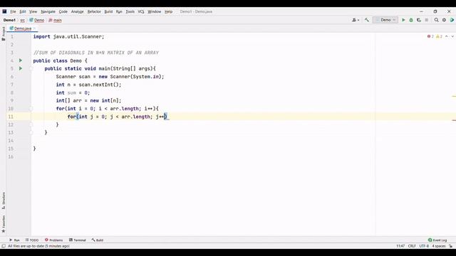 SUM OF DIAGONAL IN AN ARRAY MATRIX JAVA PROGRAMMING NO SOUND COPY CODE смотреть онлайн