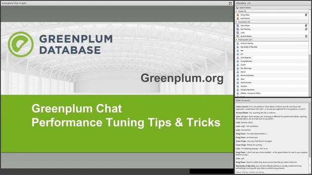 Greenplum Chat #4: Performance Tuning Tips & Tricks смотреть онлайн