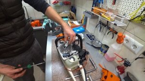 Как снять маховик на бензопиле STIHL 361