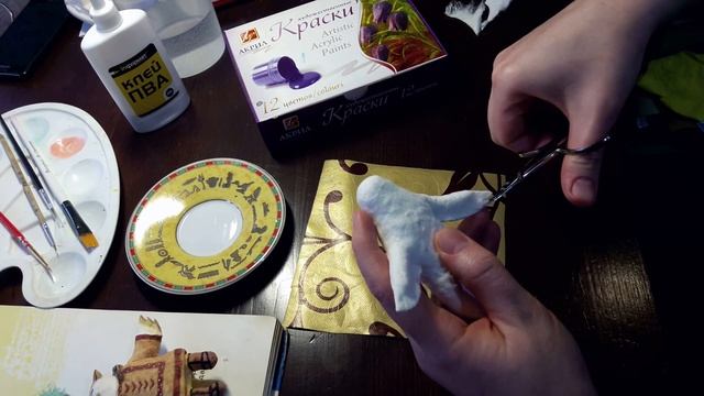 Ёлочная игрушка своими руками. Нет памятнее подарка! Из ваты. смотреть онлайн