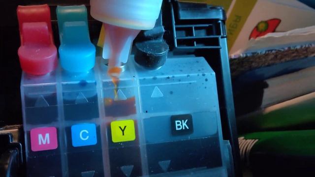 заправляем принтер brothers краской красной м синий с жёлтой в чёрный VK интернет bluetooth wi-fi смотреть онлайн
