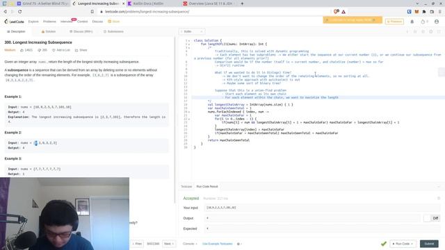Terrible LeetCode in Kotlin: #300 Longest Increasing Subsequence смотреть онлайн