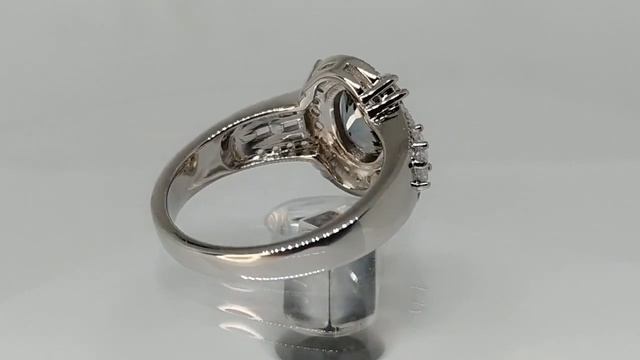 Кольцо с сертифицированным натуральным Violetish Blue танзанитом 1.80ct и фианитами смотреть онлайн