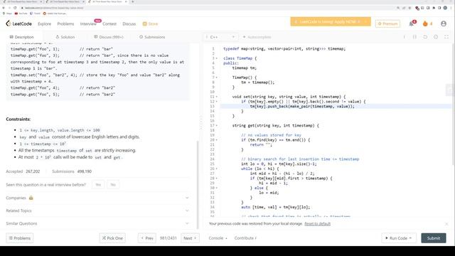 LeetCode 981: Time Based Key Value Store смотреть онлайн