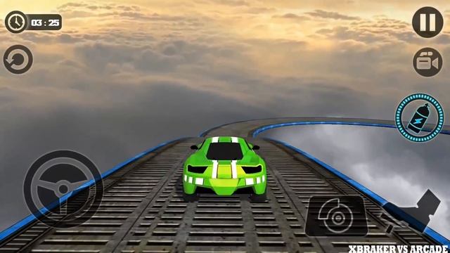 Impossible Stunt Car Tracks 3D Green Vehicle Driving levels 10 to 12 - Android GamePlay 2019 смотреть онлайн