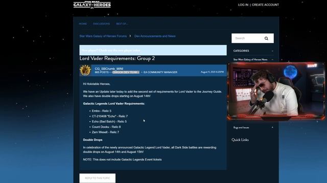 New Lord Vader Requirements Released - MORE RELIC 8!! - Negotiator Gets Wrecked By Executor смотреть онлайн
