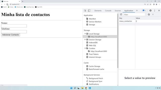 REACTJS #054 GUARDAR A LISTA DE CONTACTOS NO LOCALSTORAGE смотреть онлайн
