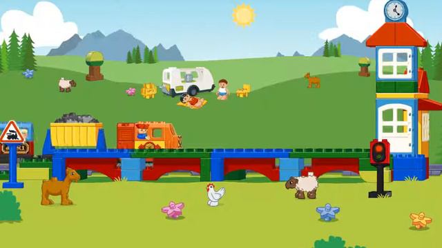 ЛЕГО ДУПЛО Поезд. Железная дорога в Обучающей Игре Лего Дупло / LEGO DUPLO Train смотреть онлайн