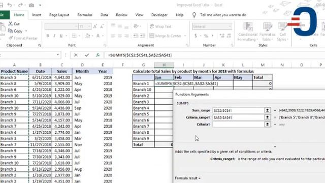 How to SUM Total Sales by Month and Year using Excel SUMIFS Function смотреть онлайн