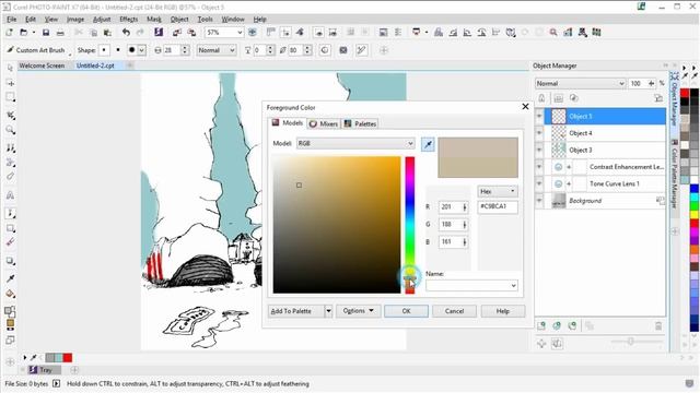 Corel PHOTO-PAINT X7 Coloring drawing illustration from Sketchbook with Stefan Lindblad смотреть онлайн