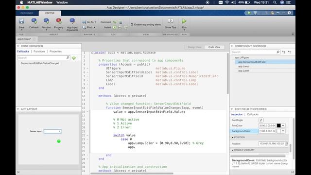 MATLAB AppDesigner | Tutorial 5 | Lamp & Label warning using switch statement смотреть онлайн