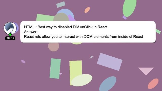 HTML : Best way to disabled DIV onClick in React смотреть онлайн