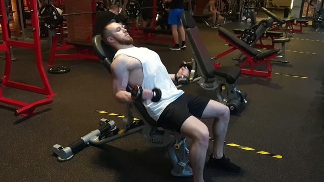 Сгибание рук сидя на наклонной скамье смотреть онлайн