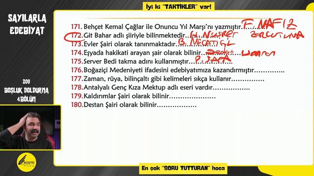 200 Boşluk Doldurma / 4.BÖLÜM / +PDF / SAYILARLA EDEBİYAT / RÜŞTÜ HOCA смотреть онлайн