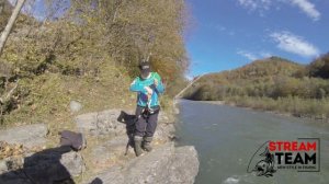 Ловля форели в горной реке (Малая Лаба)