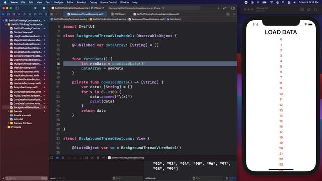 Multi-threading with background threads and queues in Xcode | Continued Learning #17 смотреть онлайн