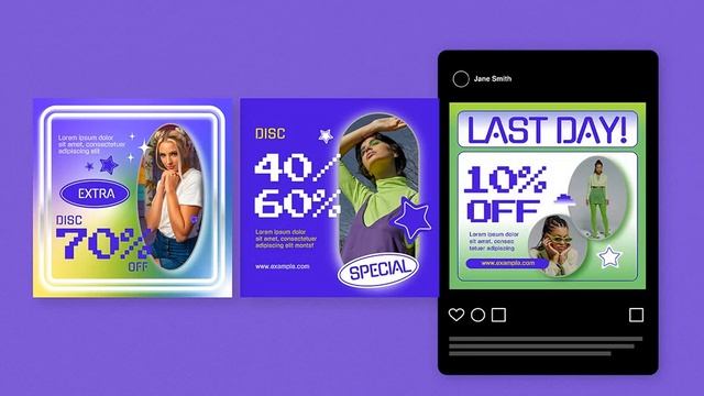 Blue Gradient Y2K Fashion Sale Instagram Pack Stock Graphics - Download at YouWorkForThem смотреть онлайн