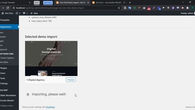 Avo WordPress theme demo install смотреть онлайн