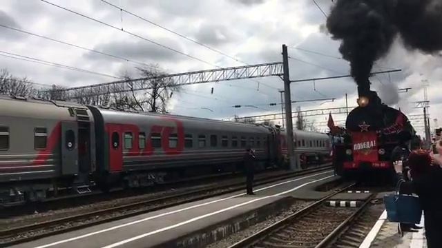 Ретро-поезд Победа в Нальчике смотреть онлайн