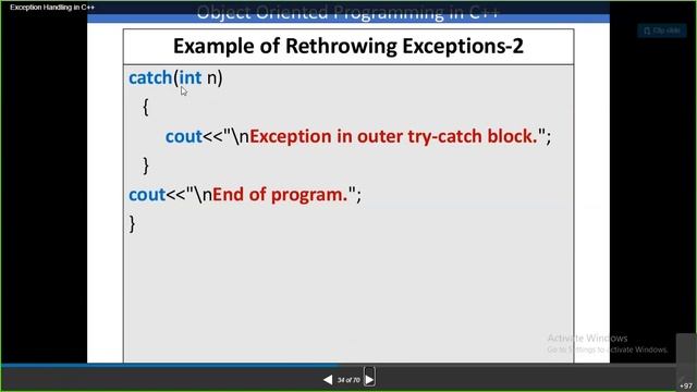 Catching all Exceptions in C++ || rethrowing Exceptions || nested try-catch смотреть онлайн