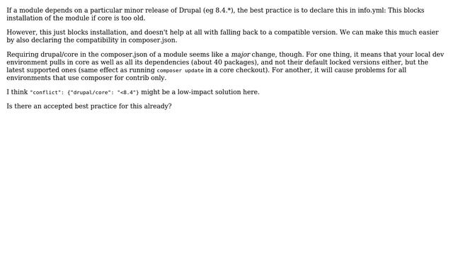 Drupal: How to declare core requirements in composer.json? смотреть онлайн
