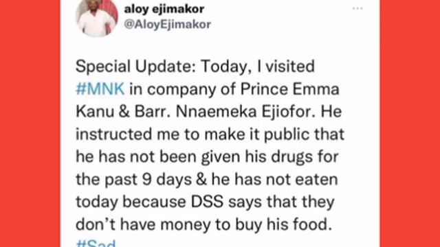 NNAMDI KANU SEND URGENT MASSAGE TO BIAFRANS THROUGH BAR ALOY EJIMAKOR NO DRUGS & FOOD PAST 9 DAYS O смотреть онлайн
