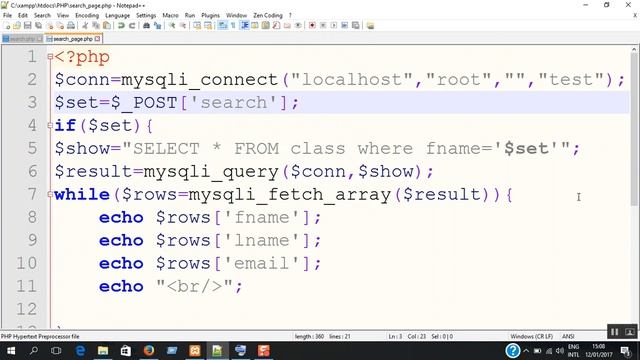 Php : How To Search And Display Data From MySQL Database Using Php MySQLI смотреть онлайн