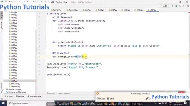 Class Method | Python | Basics | Advance | Pooja Pansare смотреть онлайн