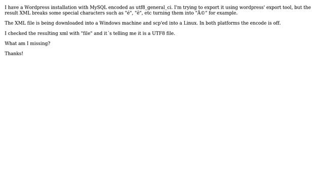 Wordpress: UTF8 Encoding problems when exporting posts смотреть онлайн