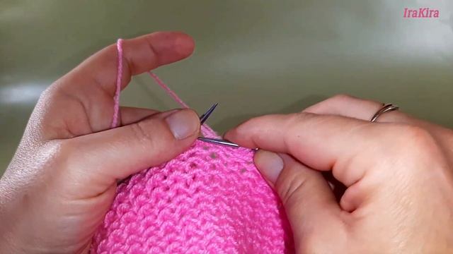 Очень простой двухсторонний объёмный узор спицами. Раппорт 1 ряд. смотреть онлайн