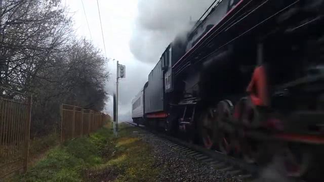 Паровозы ТЭ-3162/ЛВ-0182 с туристическим поездом Монино-Москва смотреть онлайн