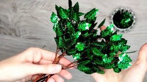 Мастер-класс Дерево из Пайеток?/Петельчатая техника плетения/DIY sequin wood