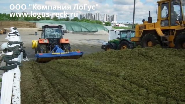 Заготовка сочных кормов (трамбовка силоса) с трамбовщиком силоса (сенажа) КТ-3 и RECK JUMBO II. смотреть онлайн