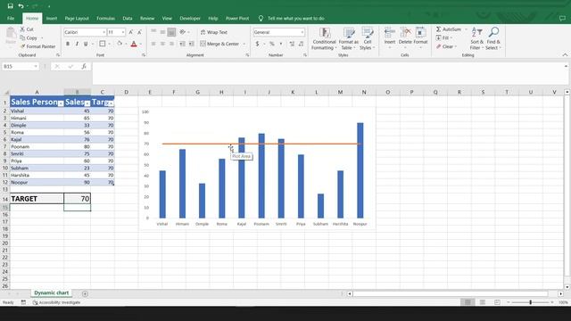 How to create dynamic target line in Excel chart | Excel trick 2023 смотреть онлайн