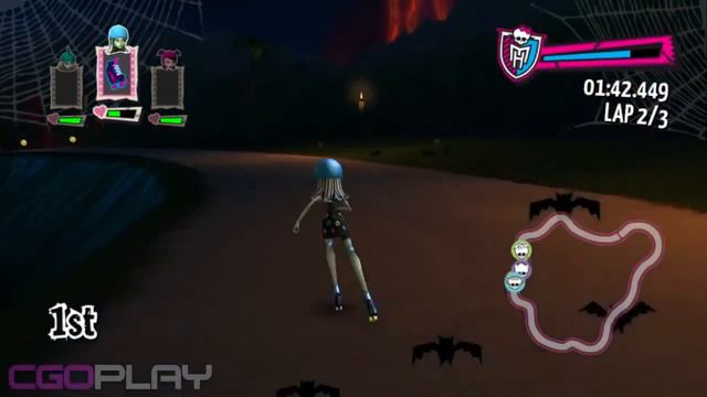 ♥ Monster High Skultimate Roller Maze Walkthrough PART 4 Voodoo Night Race (Wii/DS/3DS) Part 2 HD смотреть онлайн