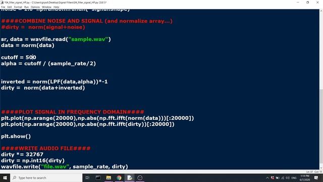 Python DSP - עיבוד אותות דיגיטלי עם פייתון 04 סינון תדרים נמוכיםHP Filter смотреть онлайн