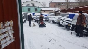 Уборка снега мотоблоком с адаптером